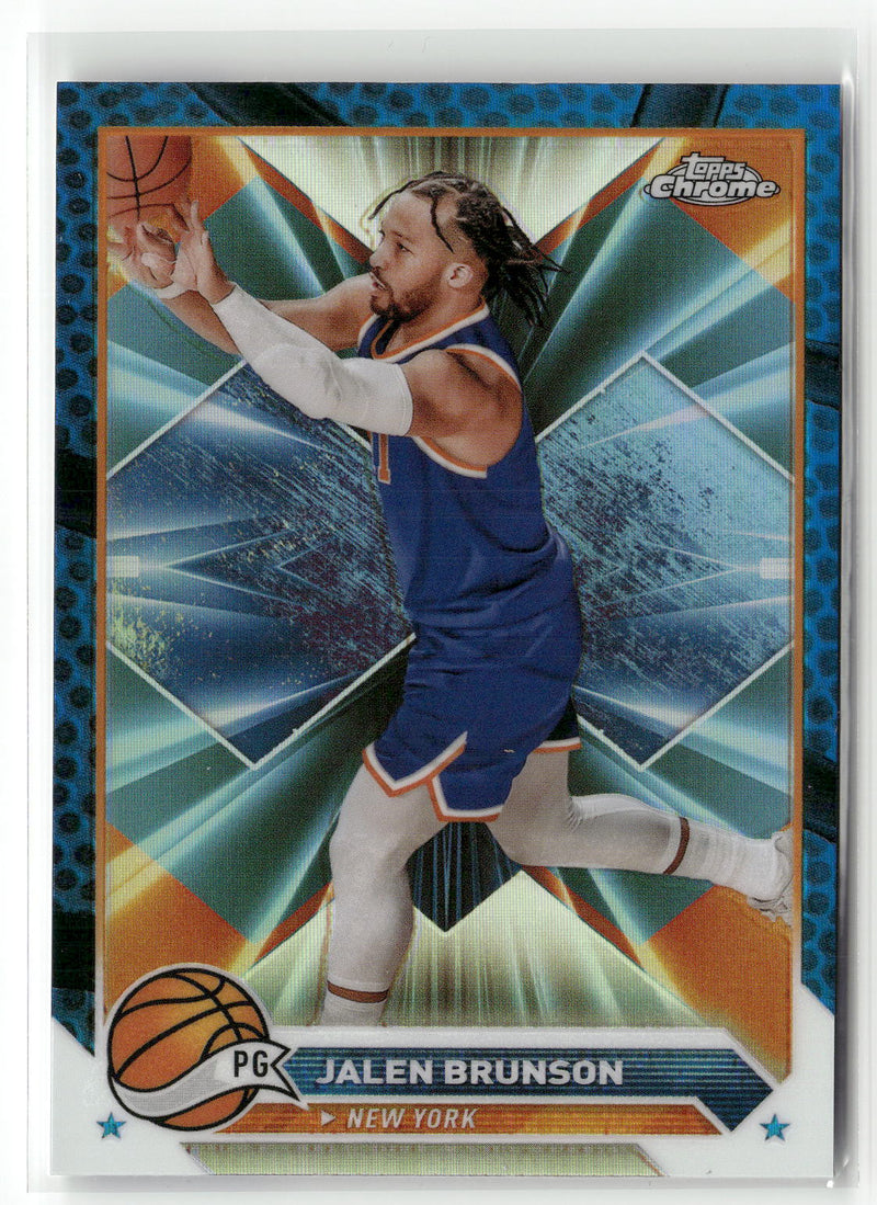 2023-24 Topps Chrome #11 Jalen Brunson Blue Basketball Refractors-1