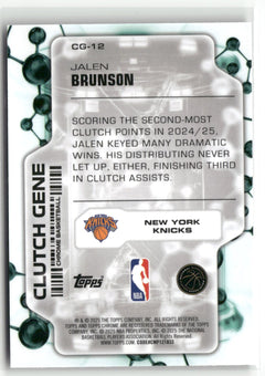 2025-26 Topps Chrome #CG-12 Jalen Brunson Clutch Gene-2