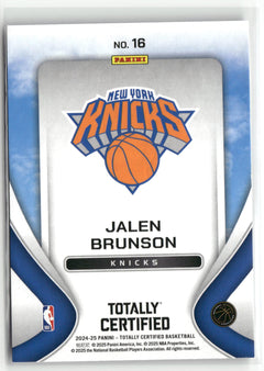 2024-25 Panini Totally Certified #16 Jalen Brunson Franchise Foundations-2