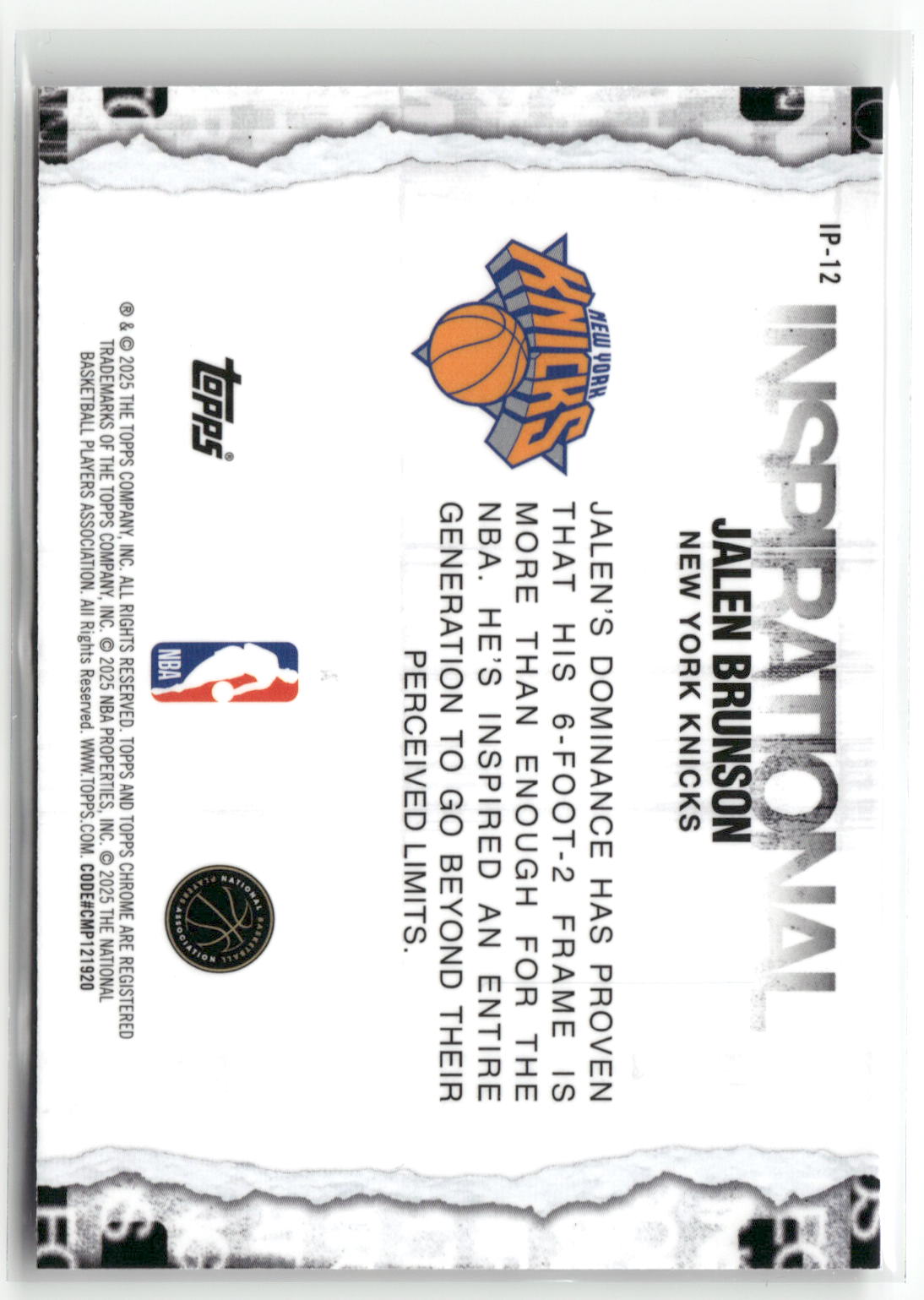2025-26 Topps Chrome #IP-12 Jalen Brunson Inspirational-2