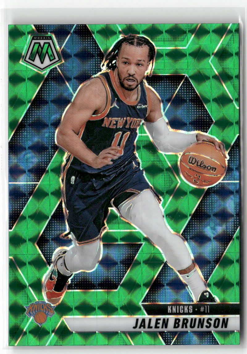 2024-25 Panini Mosaic #176 Jalen Brunson Green Mosaic-1