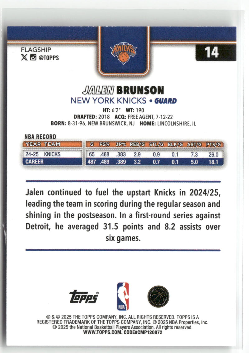2025-26 Topps #14 Jalen Brunson-2