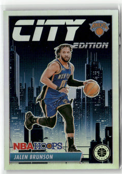 2023-24 Hoops Premium Stock #21 Jalen Brunson City Edition Silver Prizm-1