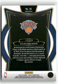 2024-25 Panini Select #42 Jalen Brunson Blue Prizm-2