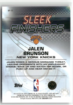 2025-26 Topps Chrome #SF-11 Jalen Brunson Sleek Finishers-2