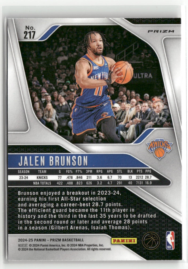 2024-25 Panini Prizm #217 Jalen Brunson Prizms Red Ice-2