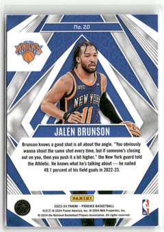 2023-24 Panini Phoenix #20 Jalen Brunson Paragon-2