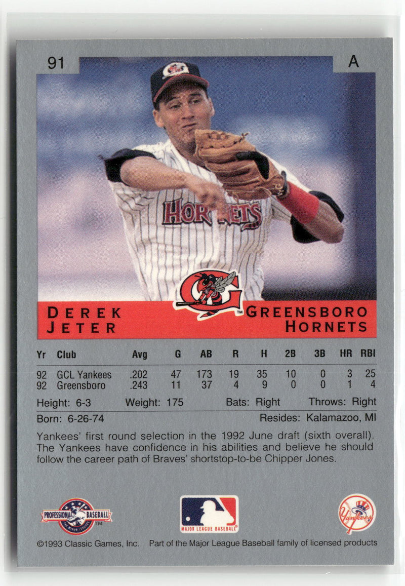 1993 Classic Best #91 Derek Jeter-2