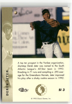 1993-94 Classic Images Four Sport #SI 3 Derek Jeter Sudden Impact-2