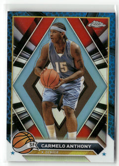 2023-24 Topps Chrome #27 Carmelo Anthony Blue Basketball Refractors-1