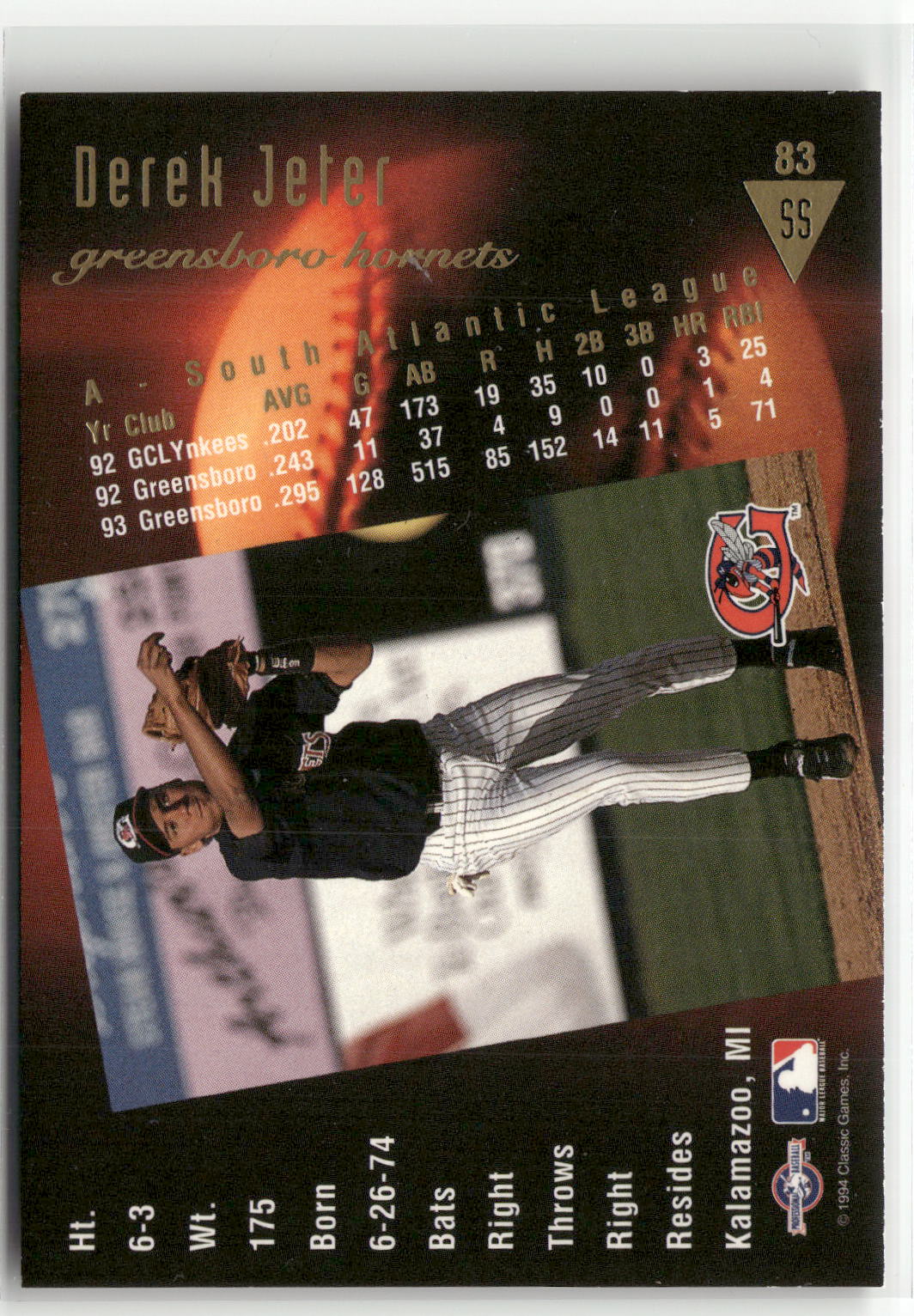 1994 Classic Best Gold #83 Derek Jeter-2