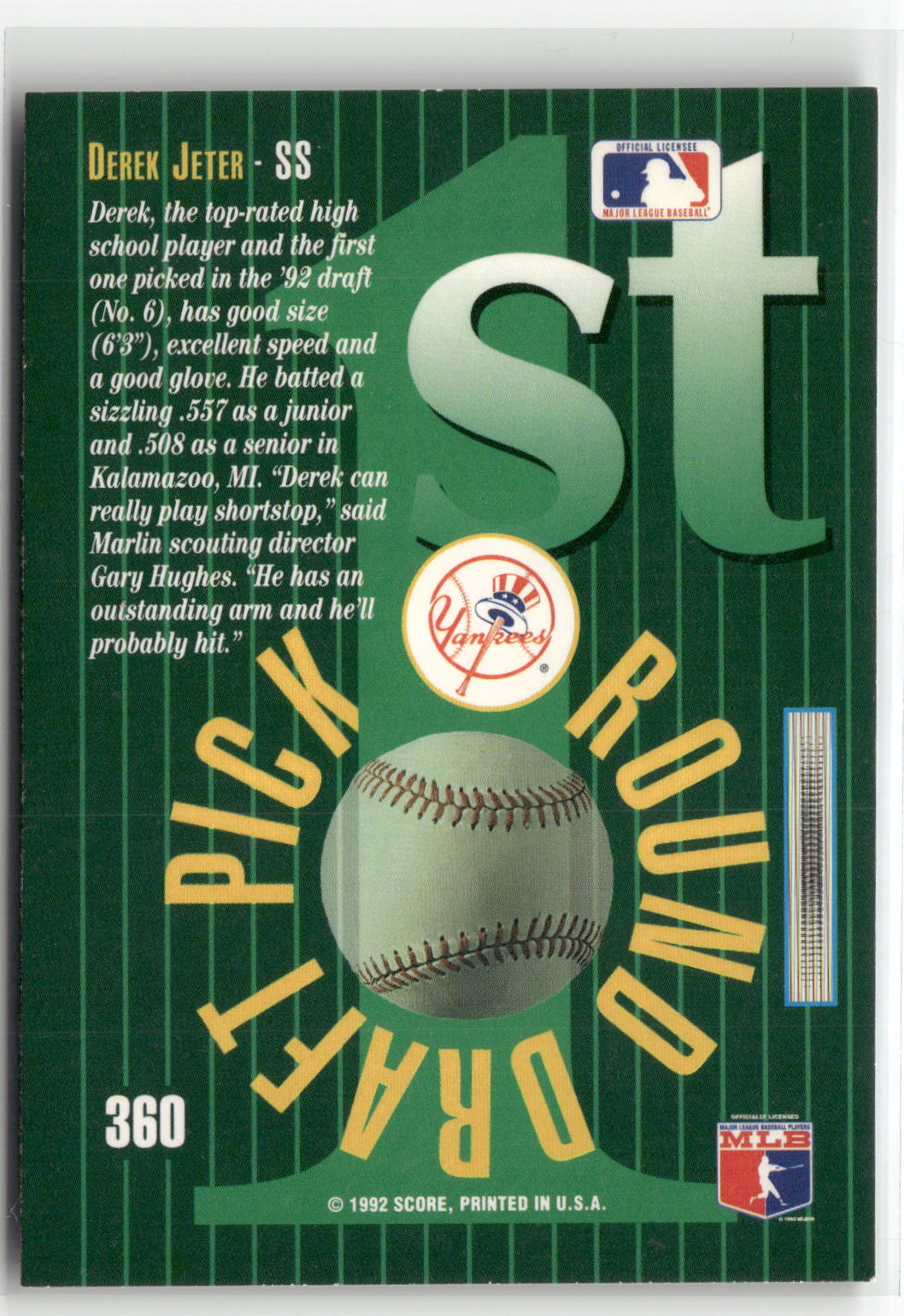 1993 Select #360 Derek Jeter-2