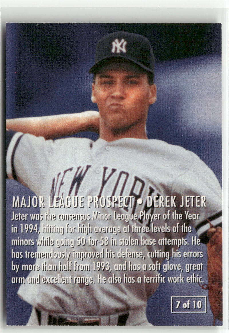 1995 Fleer #7a Derek Jeter Major League Prospects-2