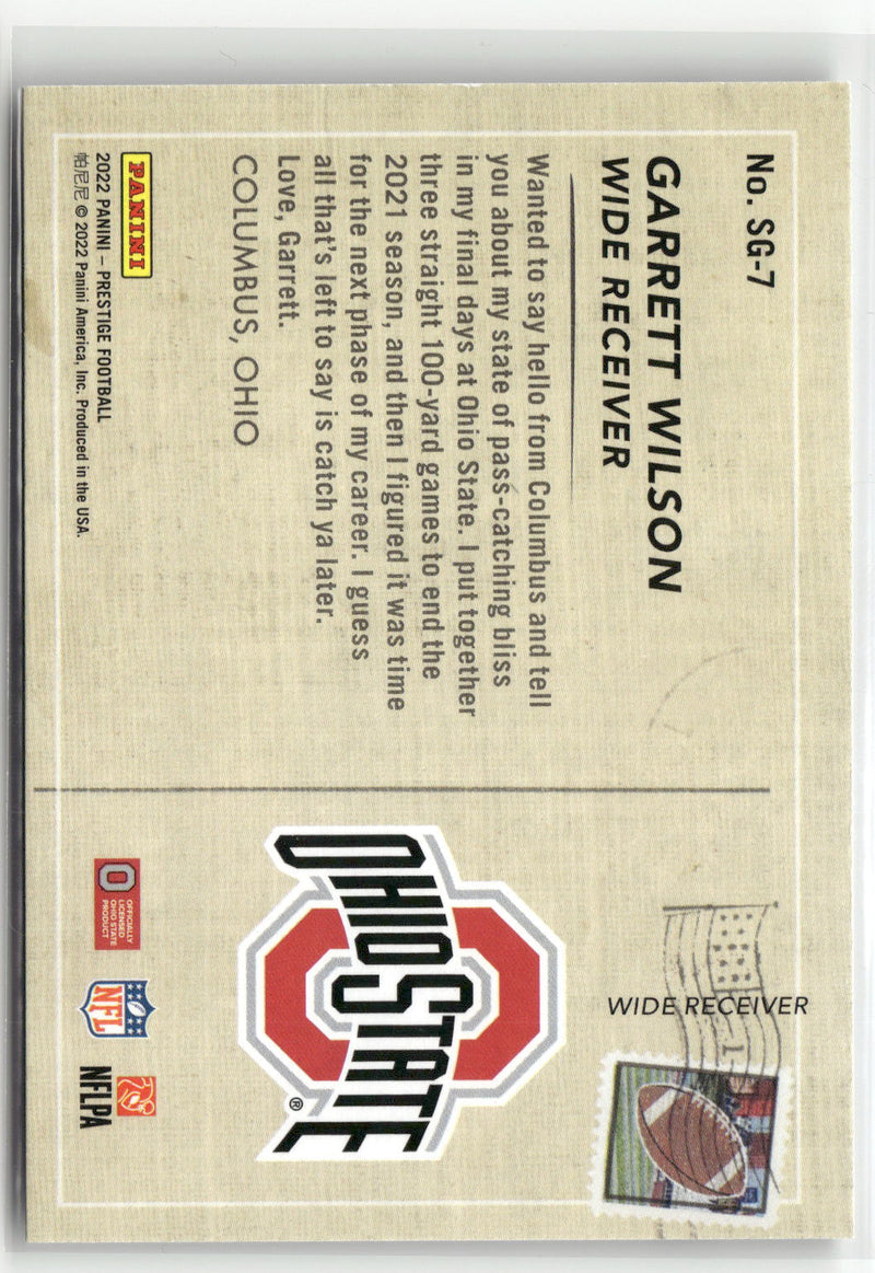 2022 Panini Prestige #SG-7 Garrett Wilson Seasons Greetings-2