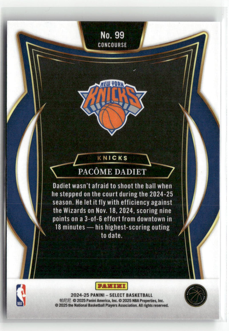 2024-25 Panini Select #99 Pacome Dadiet Blue (Retail)-2