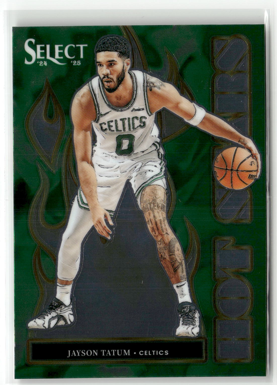 2024-25 Panini Select #5 Jayson Tatum Hot Stars Green Prizms-1