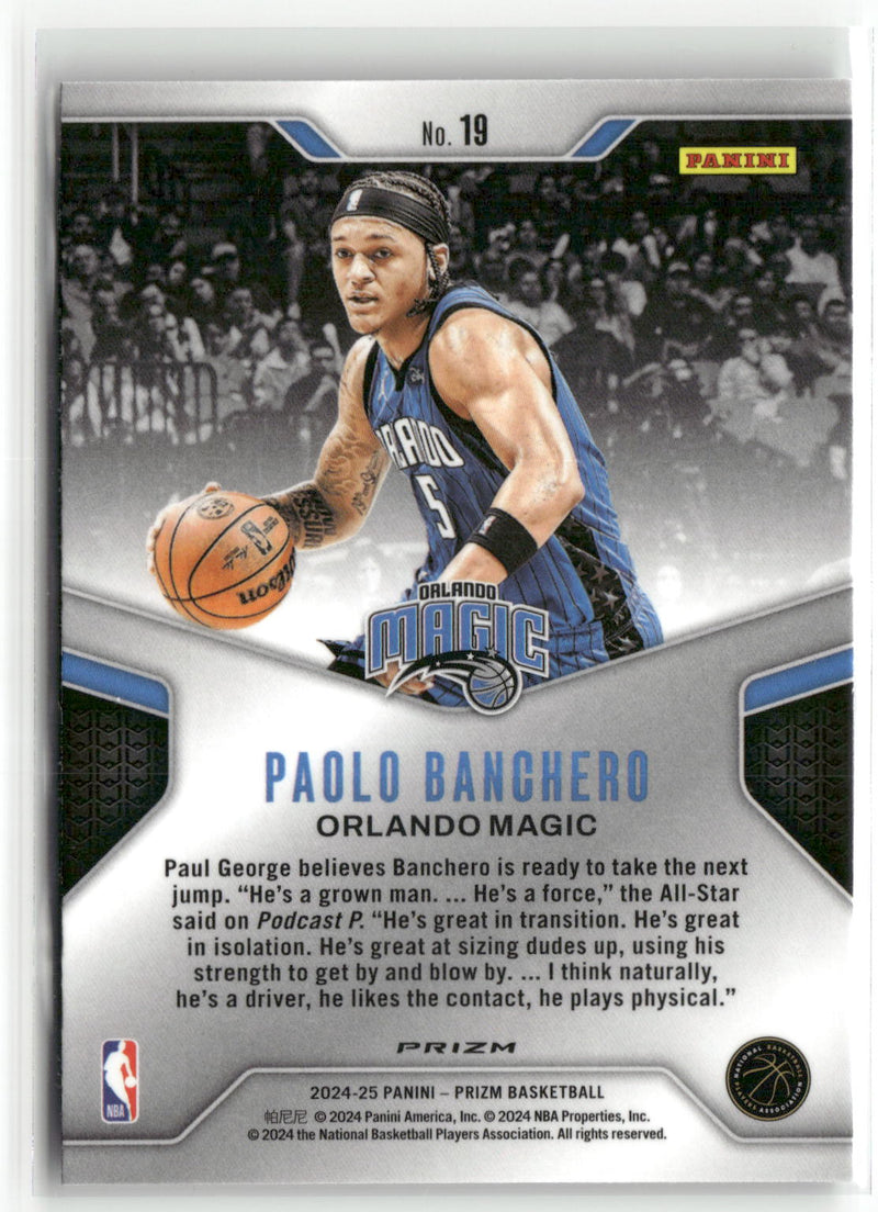 2024-25 Panini Prizm #19 Paolo Banchero Dominance Prizms Green-2