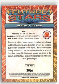 2023 Topps Chrome McDonald's All American #FS-10 Bronny James Future Stars-2