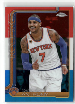 2025-26 Topps Chrome #248 Carmelo Anthony Red White and Blue Refractor-1