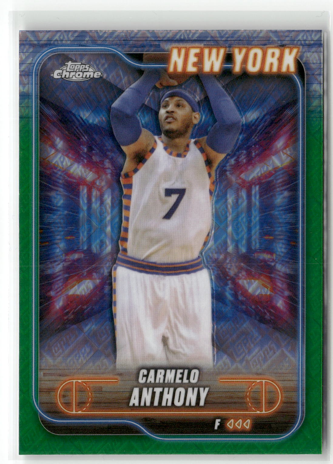 2024-25 Topps Chrome #83 Carmelo Anthony Topps Green Refractor