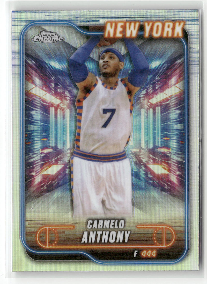 2024-25 Topps Chrome #83 Carmelo Anthony Pink Basketball Refractor-1