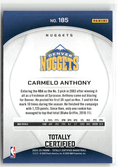2024-25 Panini Totally Certified #185 Carmelo Anthony Mirror-2