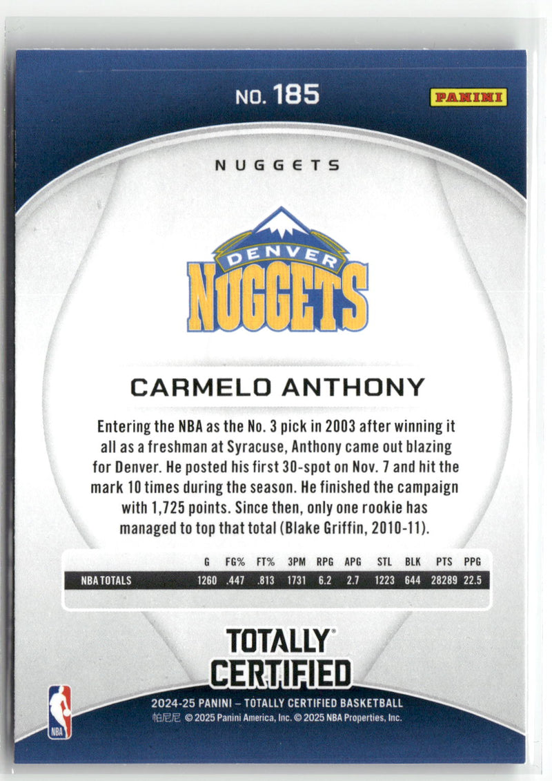 2024-25 Panini Totally Certified #185 Carmelo Anthony Mirror-2
