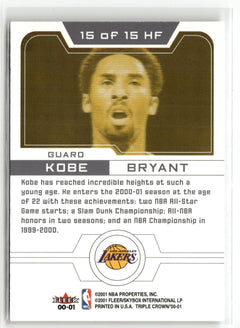 2000-01 Fleer Triple Crown #15 HF Kobe Bryant Heir Force 01-4