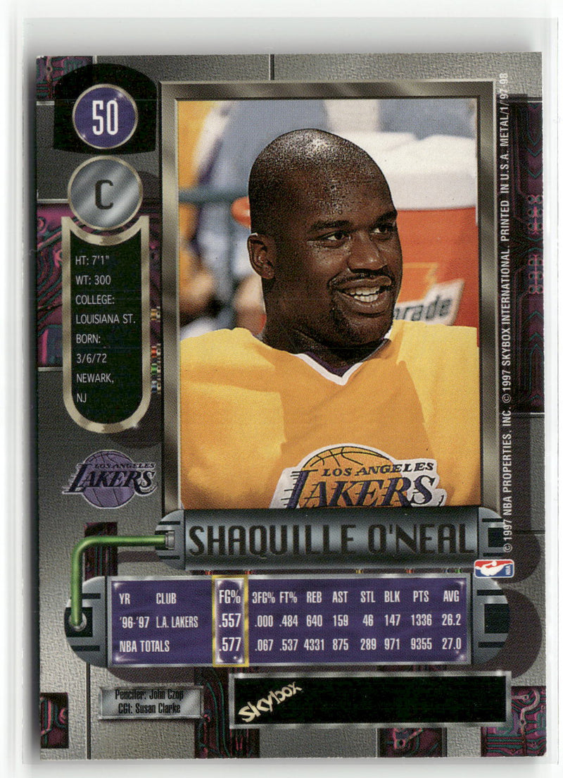 1997-98 Metal Universe #50 Shaquille O'Neal-4
