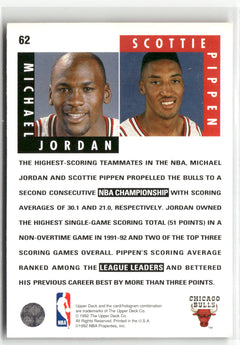 1992-93 Upper Deck #62b Michael Jordan / Scottie Pippen-2