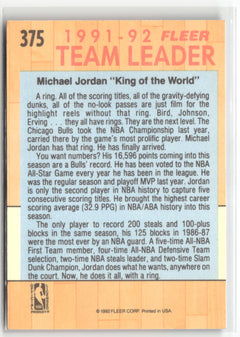 1991-92 Fleer #375 Michael Jordan-2