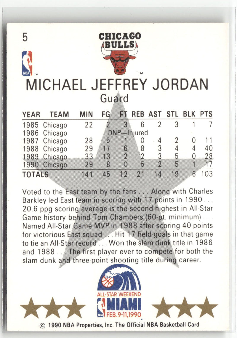 1990-91 Hoops #NNO Michael Jordan All-Star Program Perforated-4