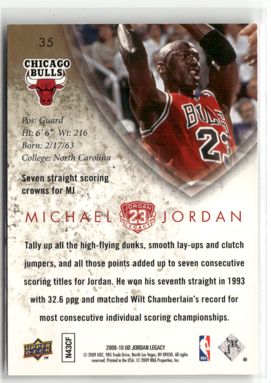 2009-10 Upper Deck Michael Jordan Legacy Collection #35 Michael Jordan-2