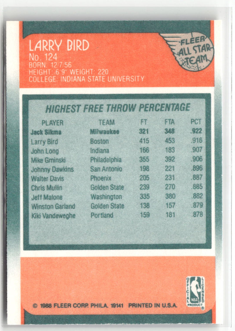 1988-89 Fleer #124 Larry Bird-2
