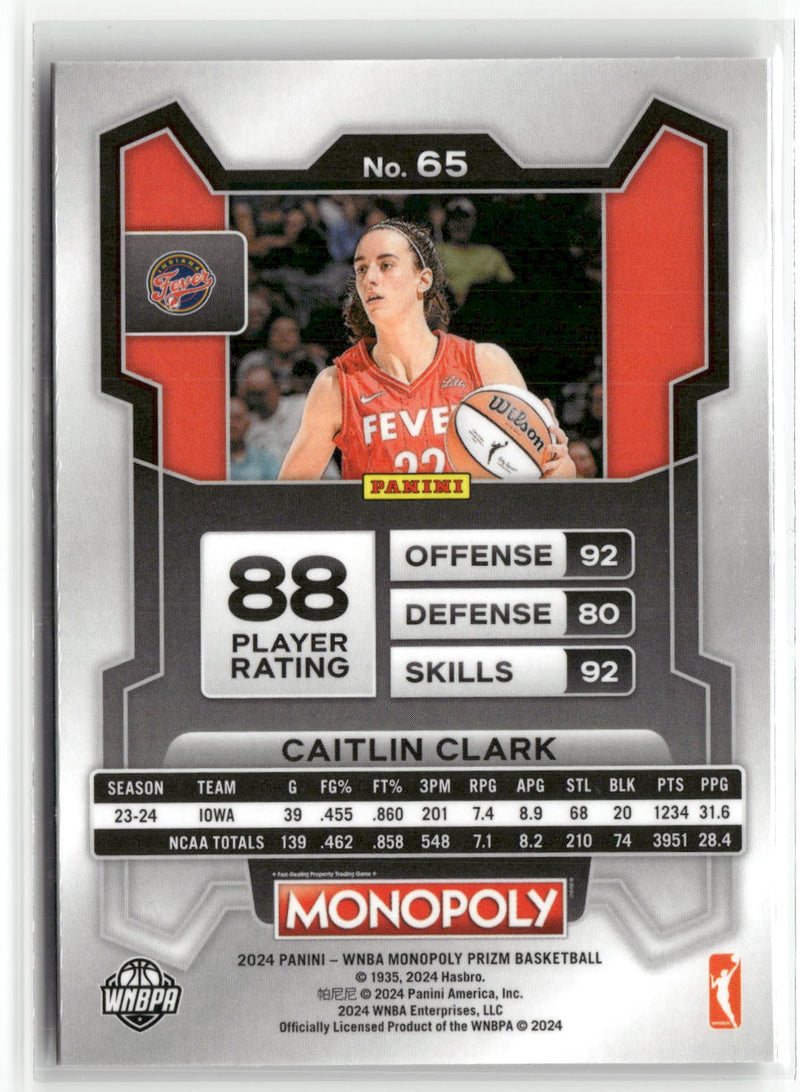 2024 Panini Prizm Monopoly WNBA #65 Caitlin Clark-2