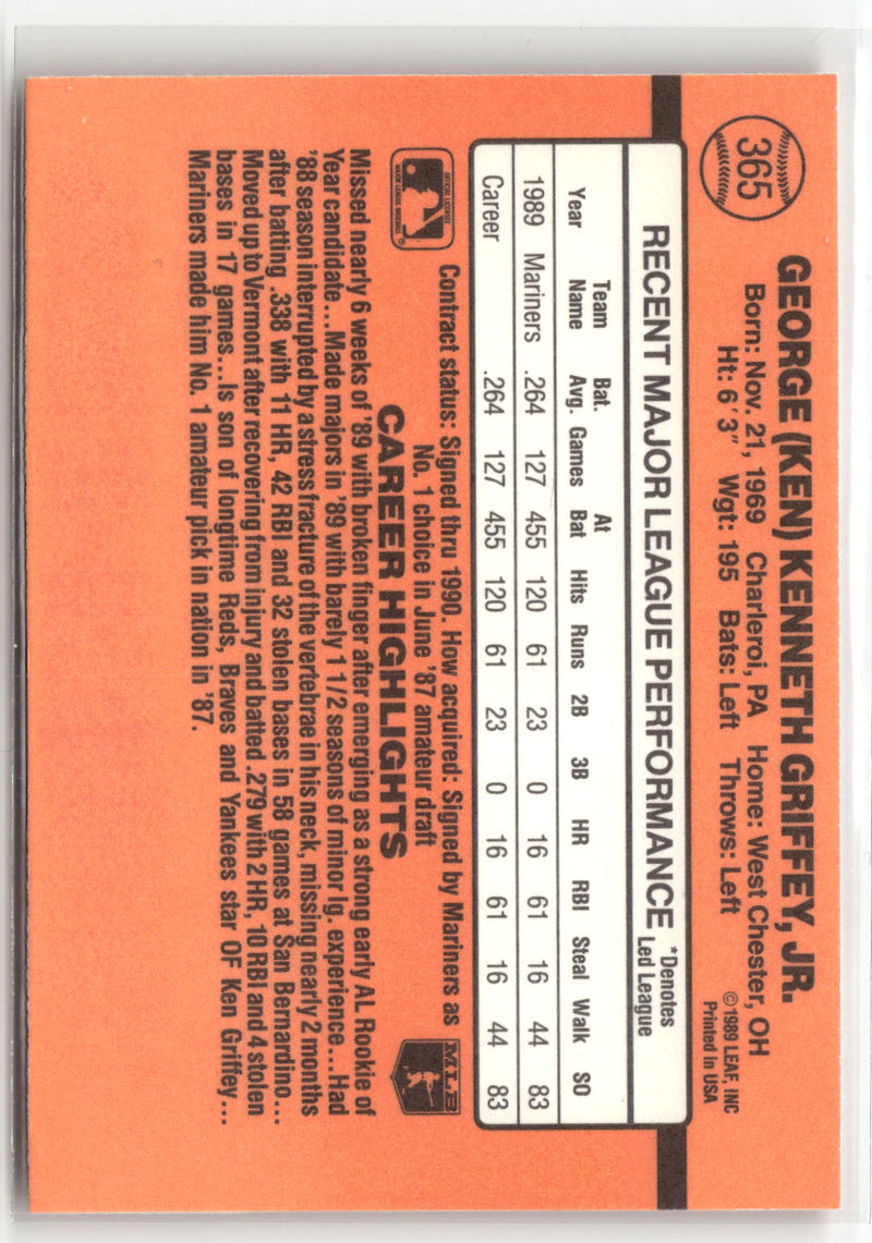 1990 Donruss #365 Ken Griffey Jr.-4