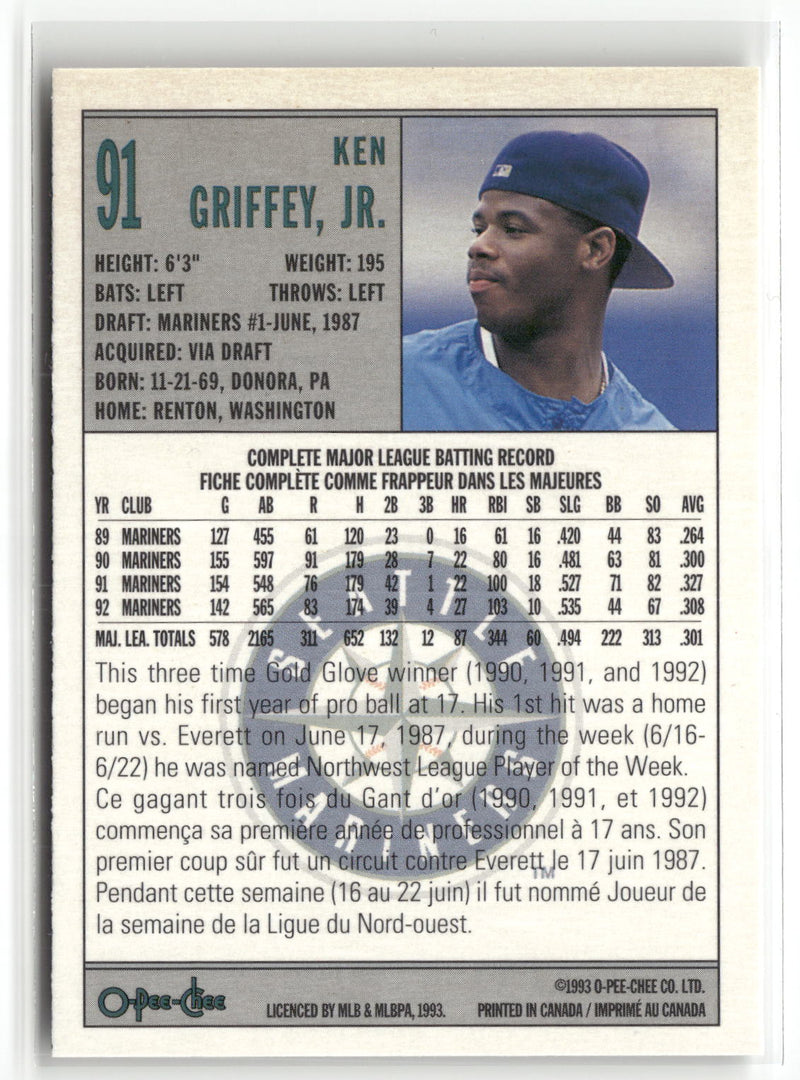 1993 O-Pee-Chee #91 Ken Griffey, Jr.-2