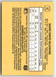 1987 Donruss #46 Mark McGwire-2