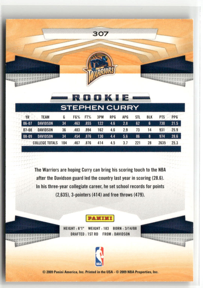 2009-10 Panini #307 Stephen Curry-2