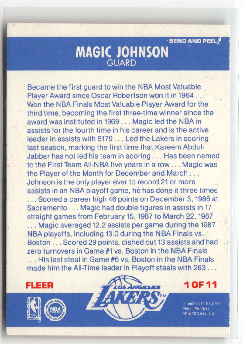 1987-88 Fleer #1 Magic Johnson Stickers-2
