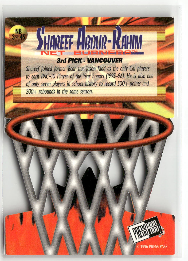 1996 Press Pass #NB 3 Shareef Abdur-Rahim Net Burners-2