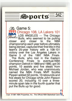 1991-92 Hoops #542 Jordan, Bulls Win First NBA Title TRIB,-2