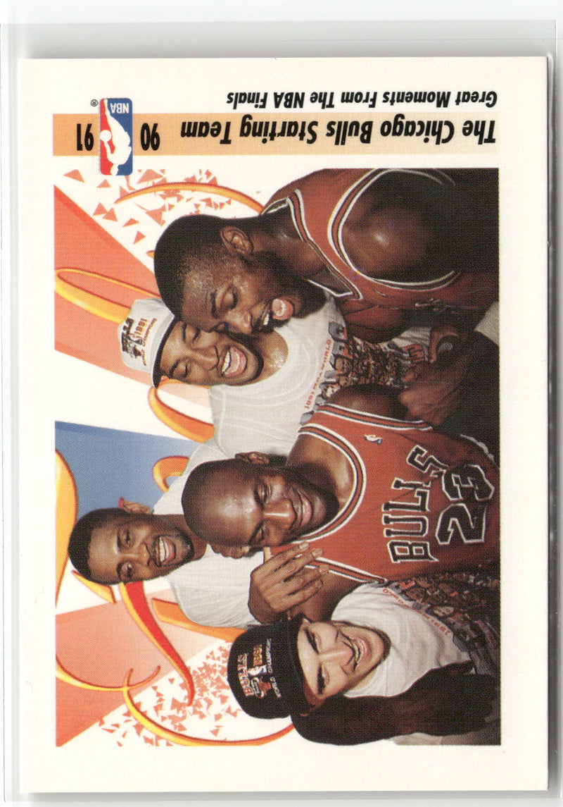 1991-92 SkyBox #337 The Chicago Bulls Starting Team-1