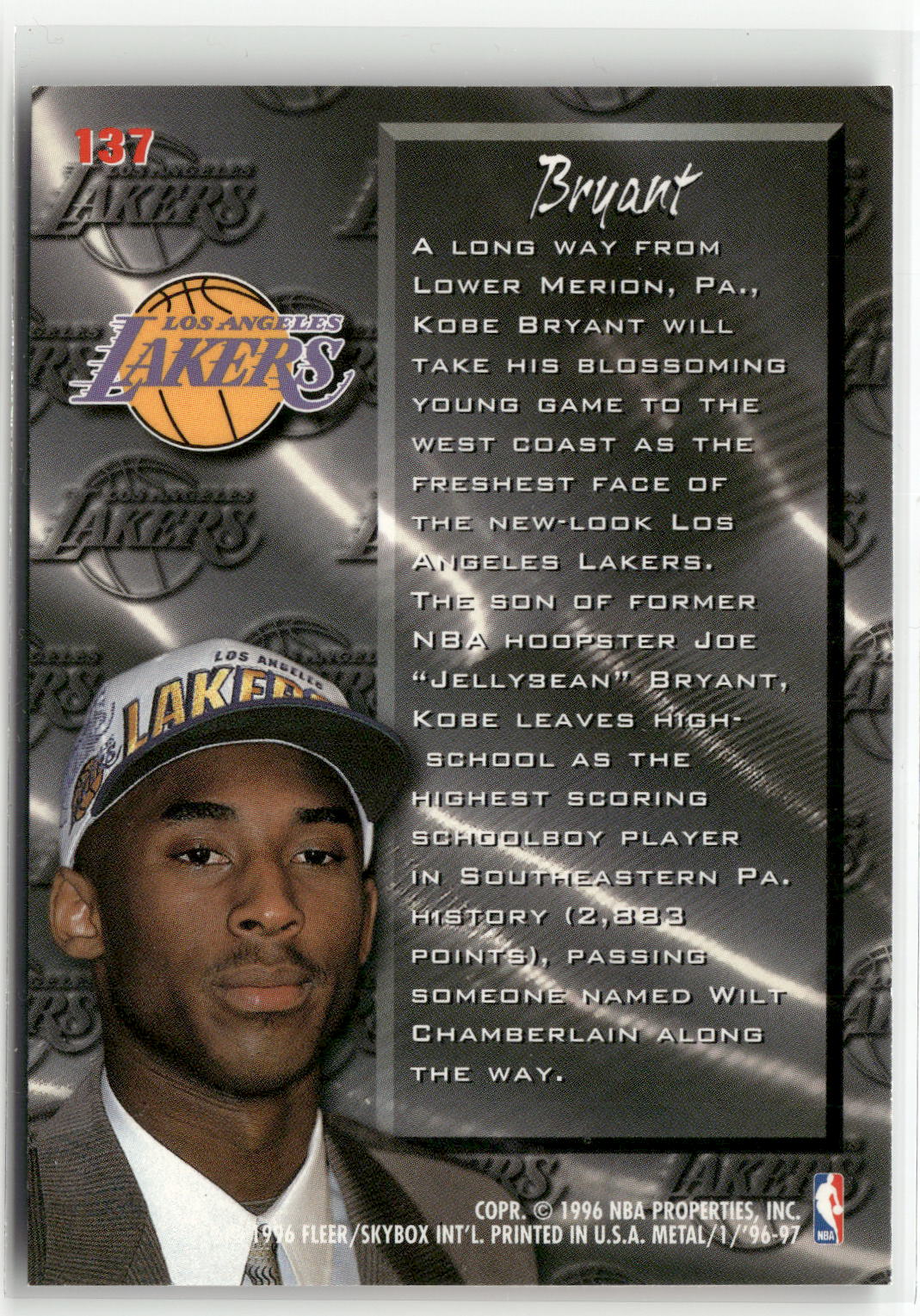 1996-97 Metal #137 Kobe Bryant-2