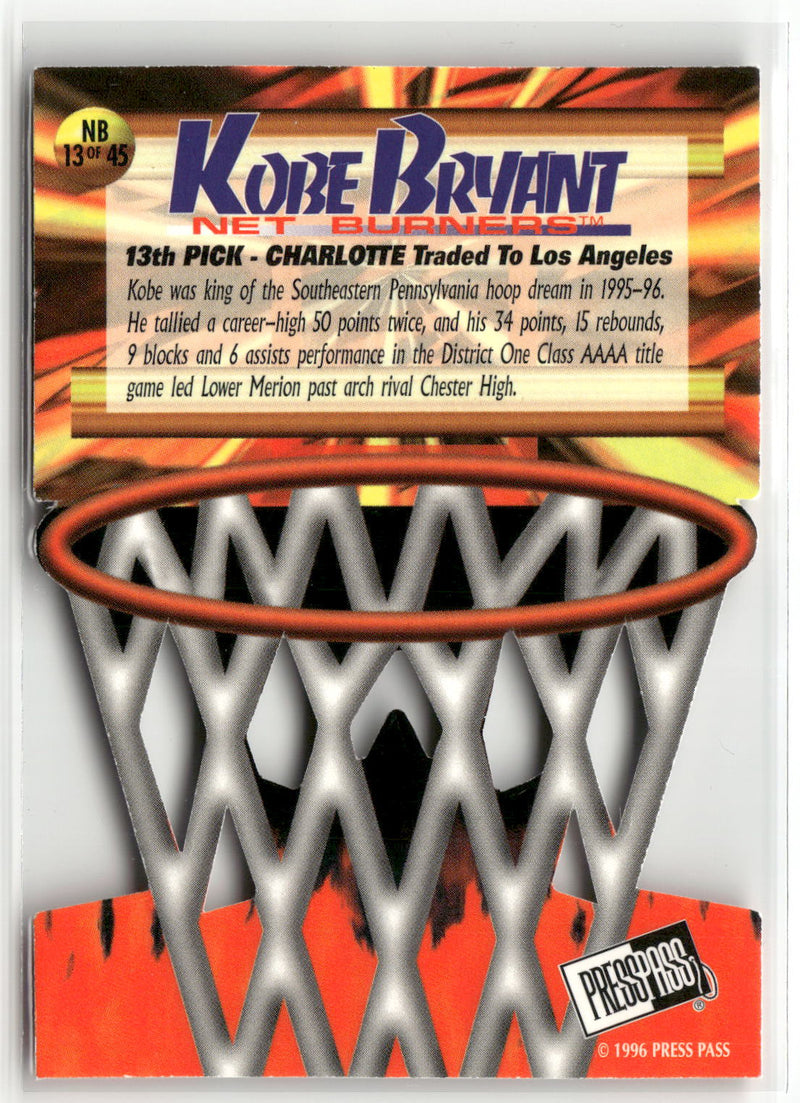 1996 Press Pass #NB 13 Kobe Bryant Net Burners-2