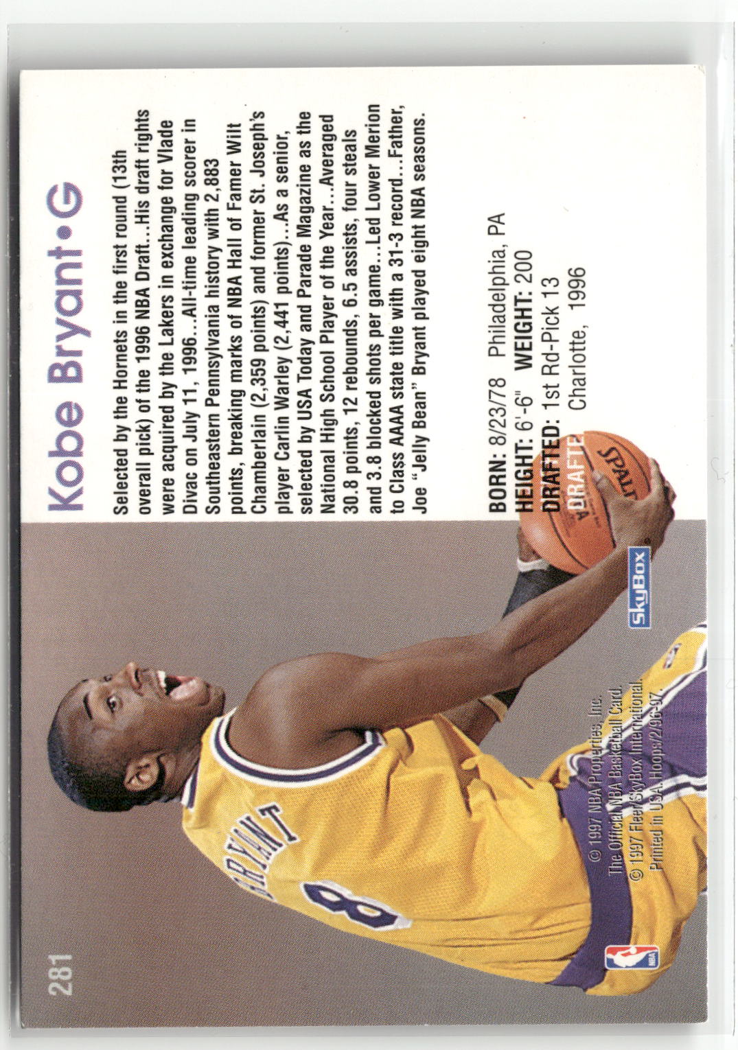 1996-97 Hoops #281 Kobe Bryant-2