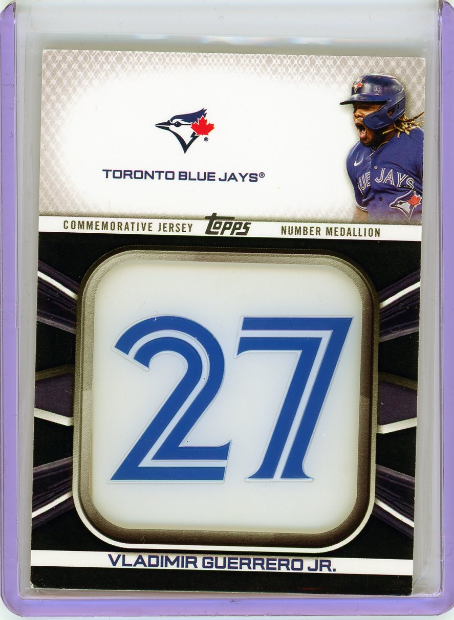 2022 Topps #JNM-VG Vladimir Guerrero Jr. Jersey Number Relics Black /299