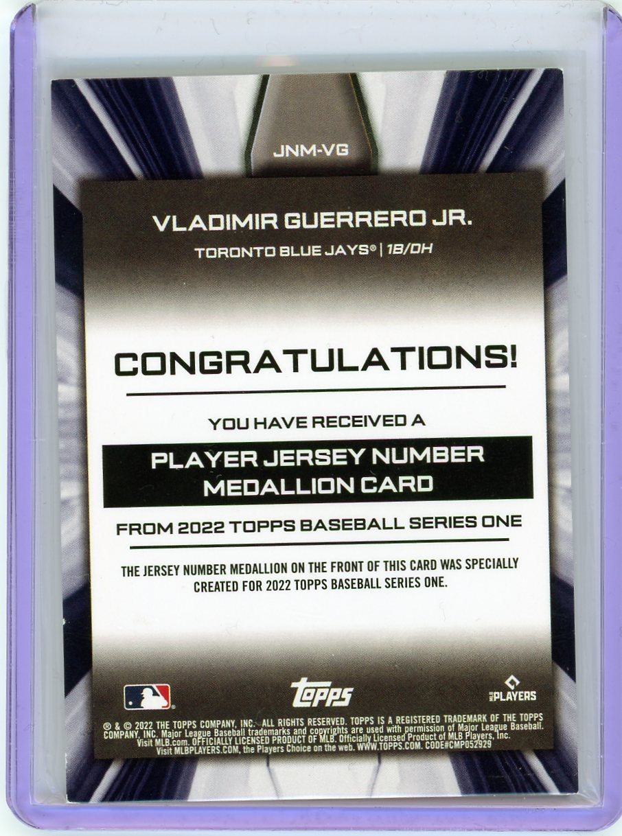 2022 Topps #JNM-VG Vladimir Guerrero Jr. Jersey Number Relics-2