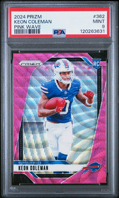 2024 Panini Prizm #362 Keon Coleman Pink Wave PSA 9-1