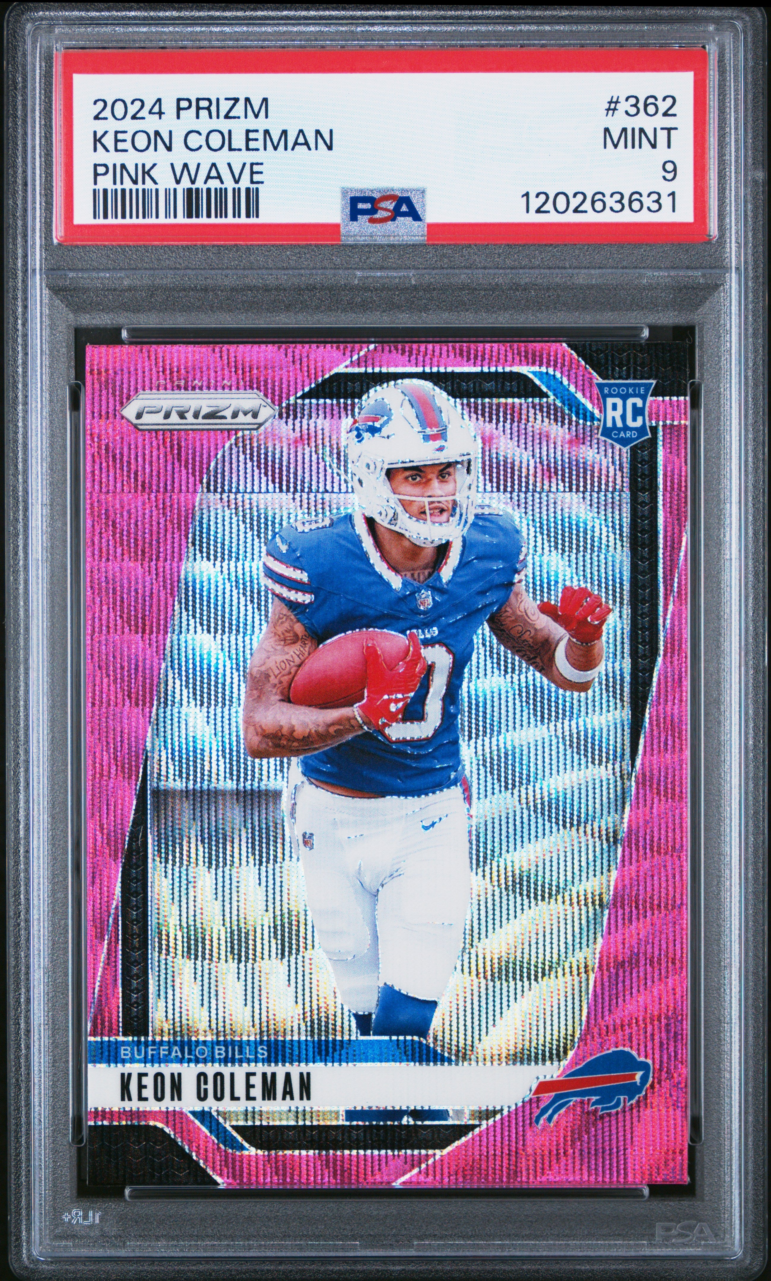2024 Panini Prizm #362 Keon Coleman Pink Wave PSA 9